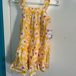 BearPaw Yellow and Pink Floral Kids Dress